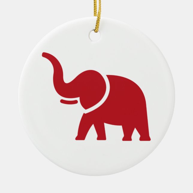 Röd elefant julgran julgransprydnad keramik (Framsidan)