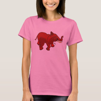 Röd elefant på damskjortan t-shirt