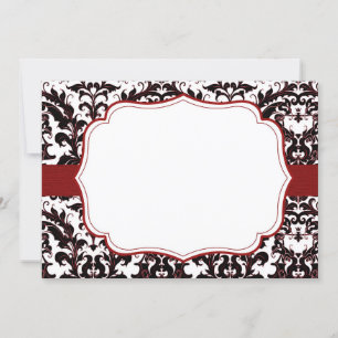 Röd Elegant Damask Anpassningsbar Inbjudningar