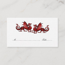 Röd Elegant Dragons Bröllop-monteringskort Placeringskort