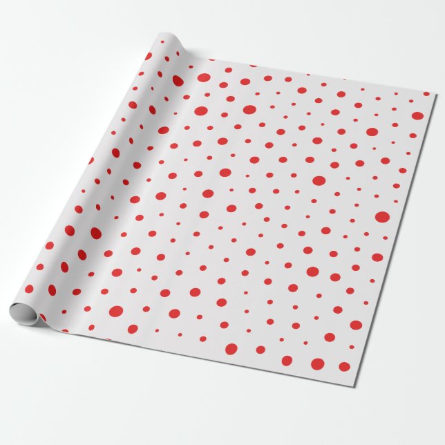 Röd elegant modern polka dots - skräddarsy BG Presentpapper (Utrullad)