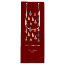 Röd Elegant Modern uppsättning Grönt Julgranar