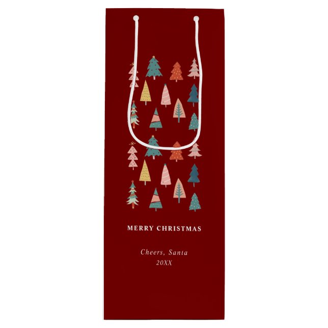 Röd Elegant Modern uppsättning Grönt Julgranar (Framsidan)