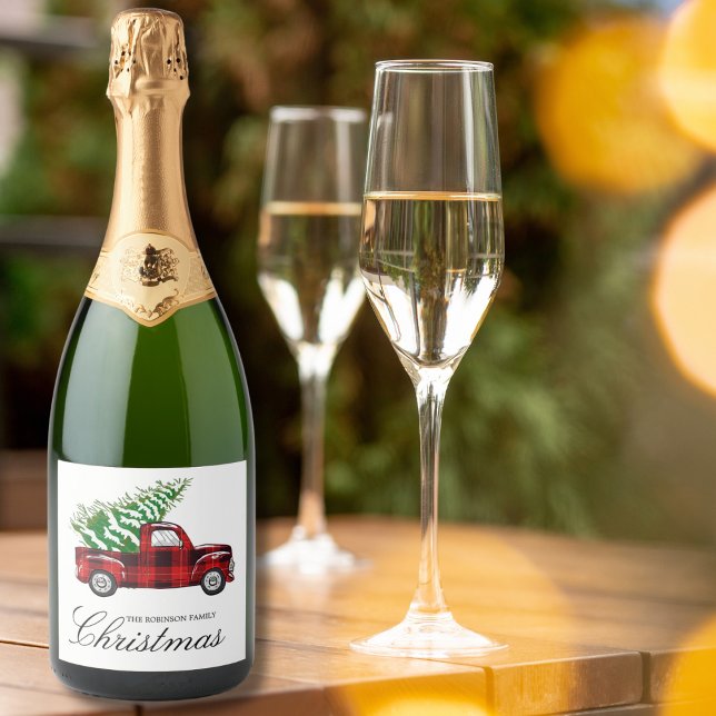 Röd Elegant Skriptskript Jul Vintage Lastbil (Skapare uppladdad)