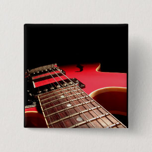 Röd elektrisk gitarr knapp
