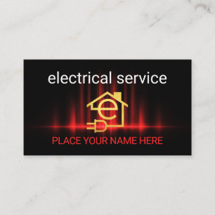 Röd elektrisk våg elektriker reparationer visitkort