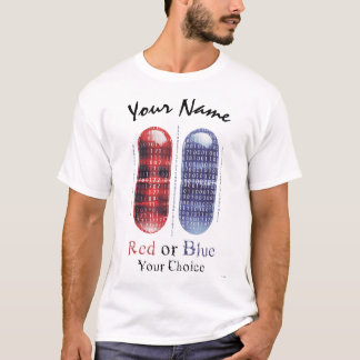 Röd eller blå - ditt val | Cyberpunk Pill Art T Shirt