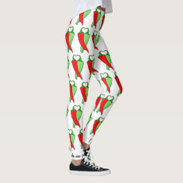 Röd eller Grönt Chile anpassar Cute Women's Leggings