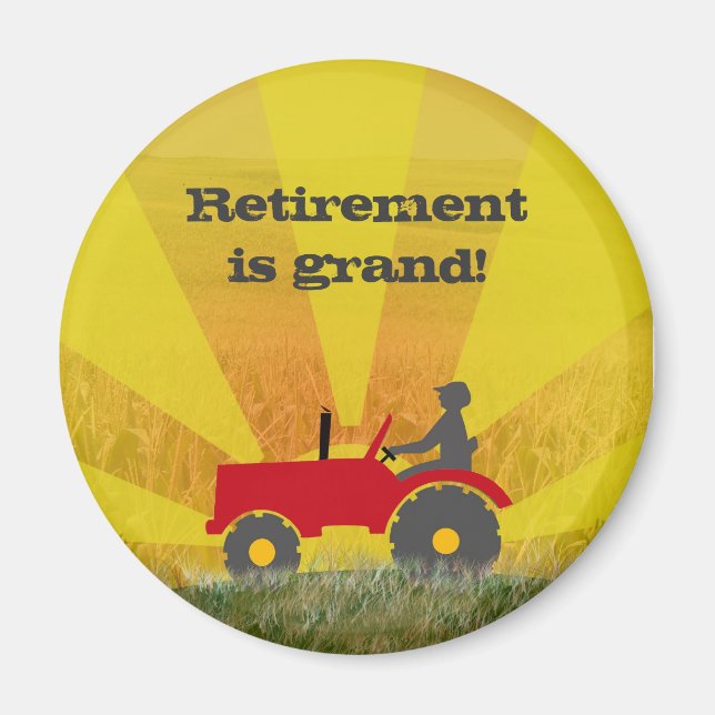 Röd- eller Grönt Tractor Pension Magnet (Framsidan)
