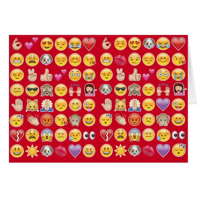 röd emoji hälsningskort (Framsidan Horizontal)
