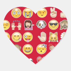 röd emoji hjärtformat klistermärke