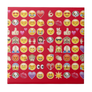 röd emoji kakelplatta