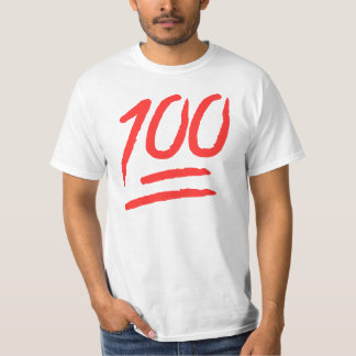 röd Emoji världsutslagsplats "för 100" T Shirt