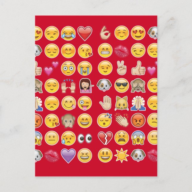 röd emoji vykort (Framsida)