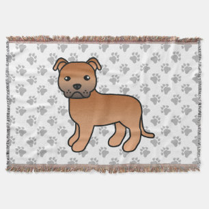 Röd engelsk staffordshire bullterrier hund filt