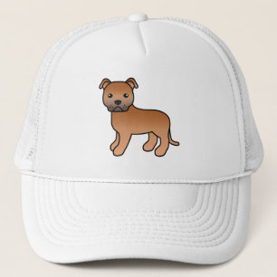 Röd engelsk staffordshire bullterrier hund keps