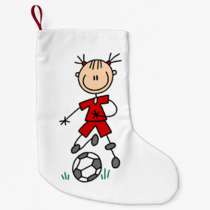 Röd enhetlig strumpa för flickastick figurfotbol