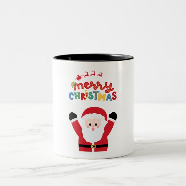 Röd Enkel God Jul Två-Tonad Mugg (Center)