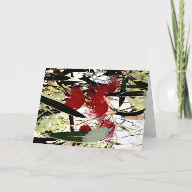 röd eukalyptus helgkort (Framsida)