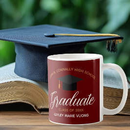 Röd examen 2023 Personlig examen gåva Kaffemugg