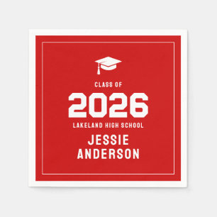 Röd Examen 2026 Pappersservett