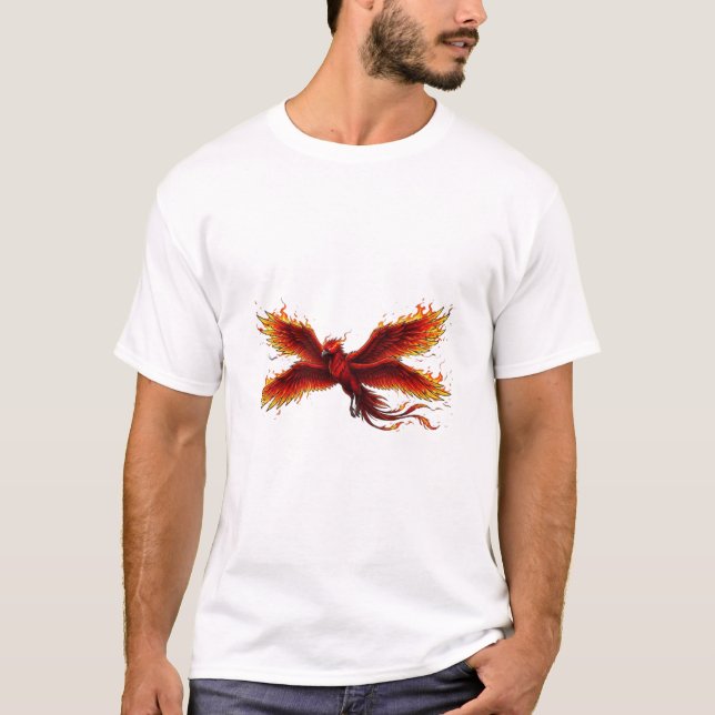Röd Fågel Fenix T Shirt (Framsida)