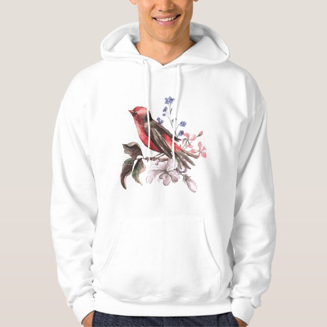 röd fågel hoodie (Framsida)