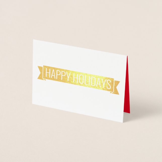 röd fågel i snö - Glad helg Folierat Kort (Framsida)