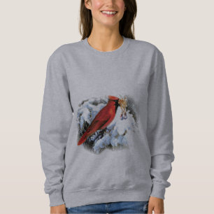 röd fågel i snö tee shirt