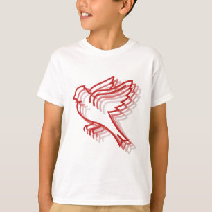 röd fågel skiktad djur t shirt