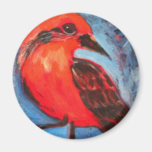 Röd fågelmagnet magnet