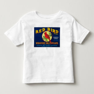Röd fågelPearlåda LabelPashastin, WA Tee Shirt