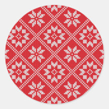 Röd Fair Isle Tröja Stickmönster Jul
