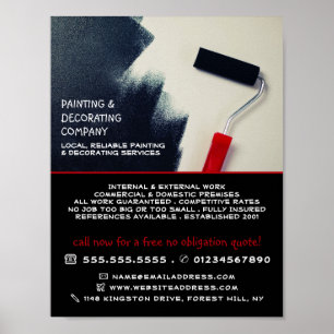 Röd färg, färg- och dekoratorreklam poster