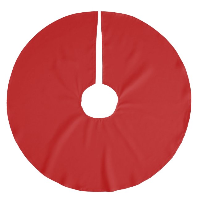 Röd färg julgransmatta borstad polyester (Framsidan)