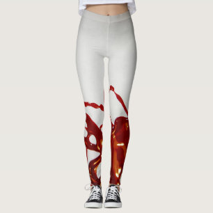Röd färg Spill, effekt Leggings