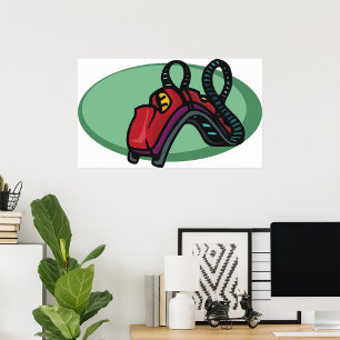 Röd färgad roller Underlägg Ride Poster