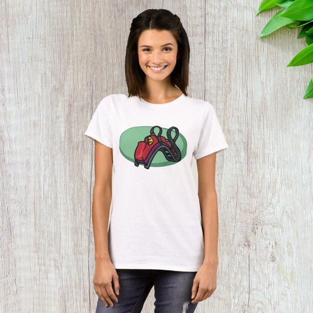 Röd färgad roller Underlägg Ride T Shirt (Skapare uppladdad)