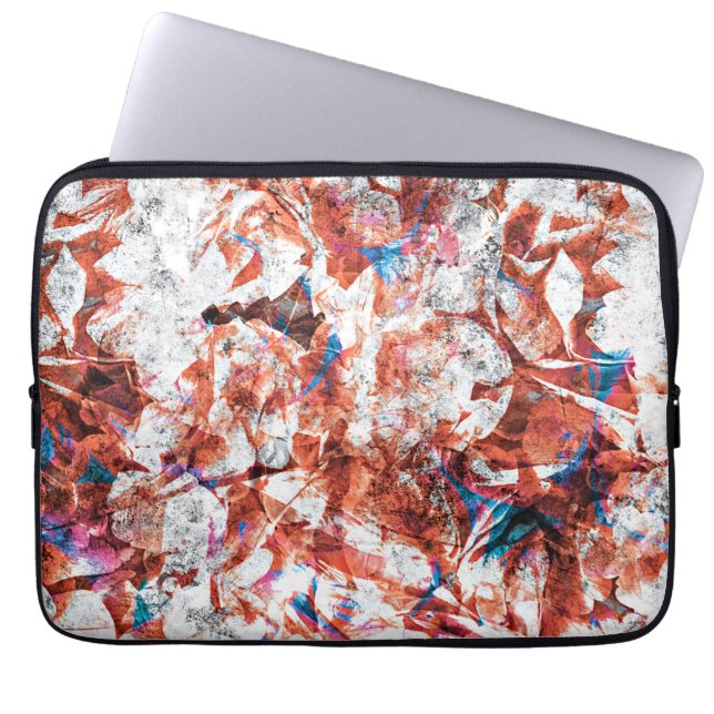Röd färgpensel abstrakt modern digital konst laptop fodral (Framsidan)