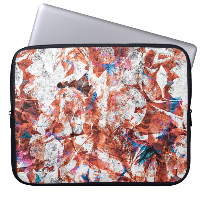 Röd färgpensel abstrakt modern digital konst laptop sleeve (Framsidan)