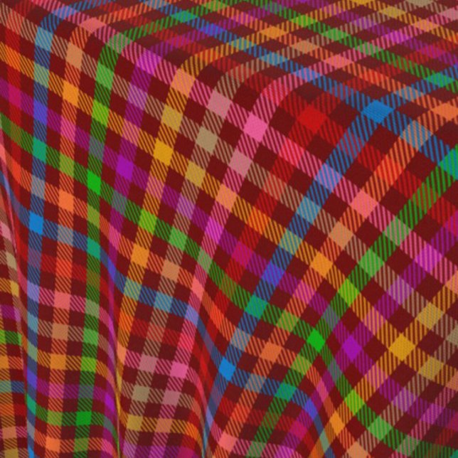 Röd färgrik Gingham-rutig mönster  Tyg (Skapare uppladdad)