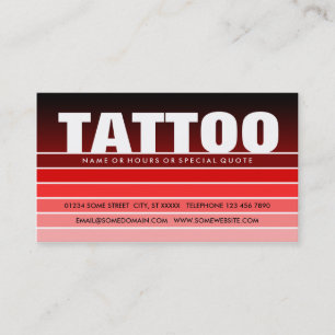 röd färgruta TATTOO Visitkort