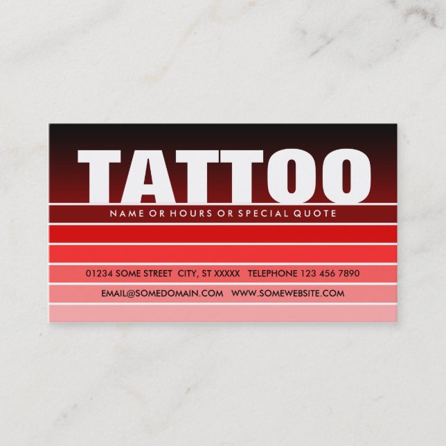 röd färgruta TATTOO Visitkort (Framsida)