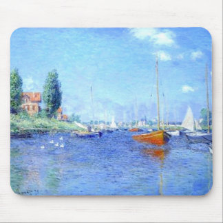Röd fartygvattenstrand Monet Mousepad Musmatta