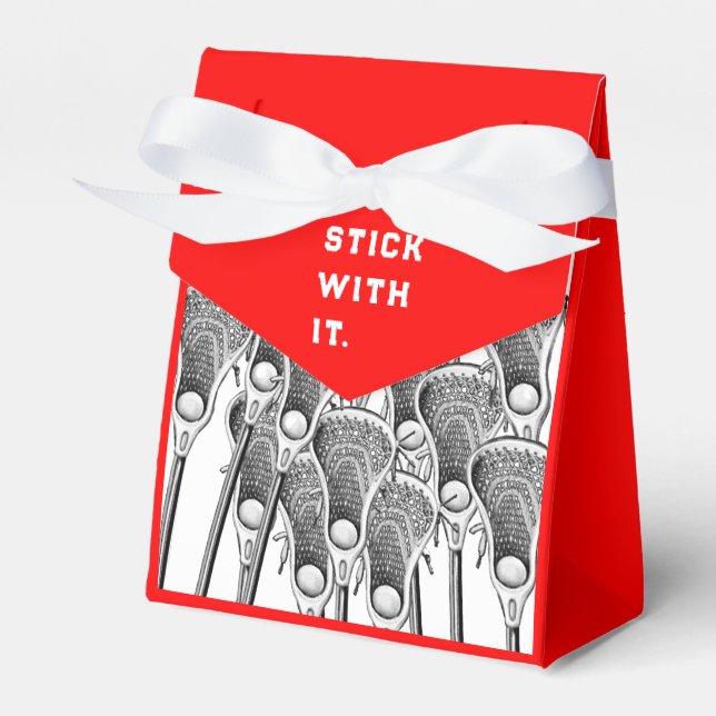 Röd favoritruta för Lacrosse Team Presentaskar (Framsidan Sidan)