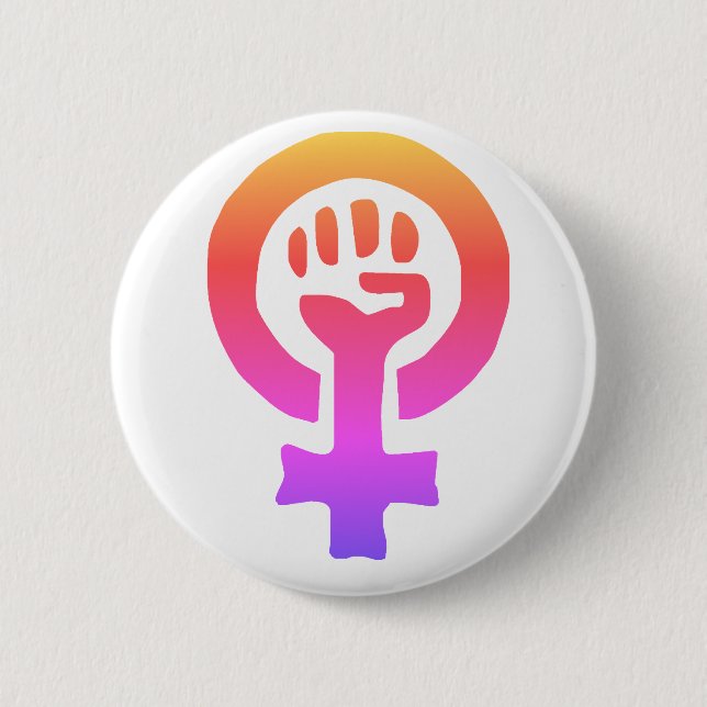 Röd feminismsymbol knapp (Framsida)