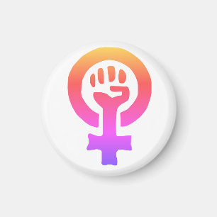Röd feminismsymbol magnet