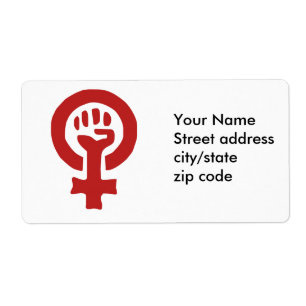 Röd feministisk symbol fraktsedel