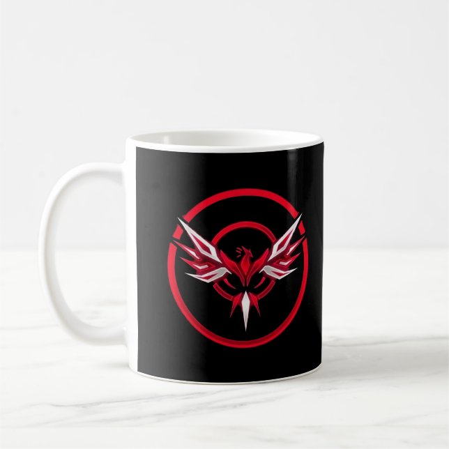 Röd Fenix-spelmugg - Djärv eldfågelkaffekopp Kaffemugg (Vänster)