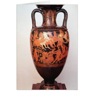 Röd figuramphora för loft hälsningskort
